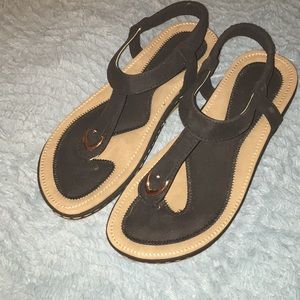 Black and Tan Sandals